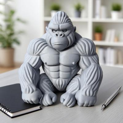 Yousheng Freizeit Gorilla Statue Schreibtisch Wächter Orang-Utan Figur Heim Büro Desktop Dekoration Kunststoff Simulation Tier Ornament Weihnachtsgeschenk