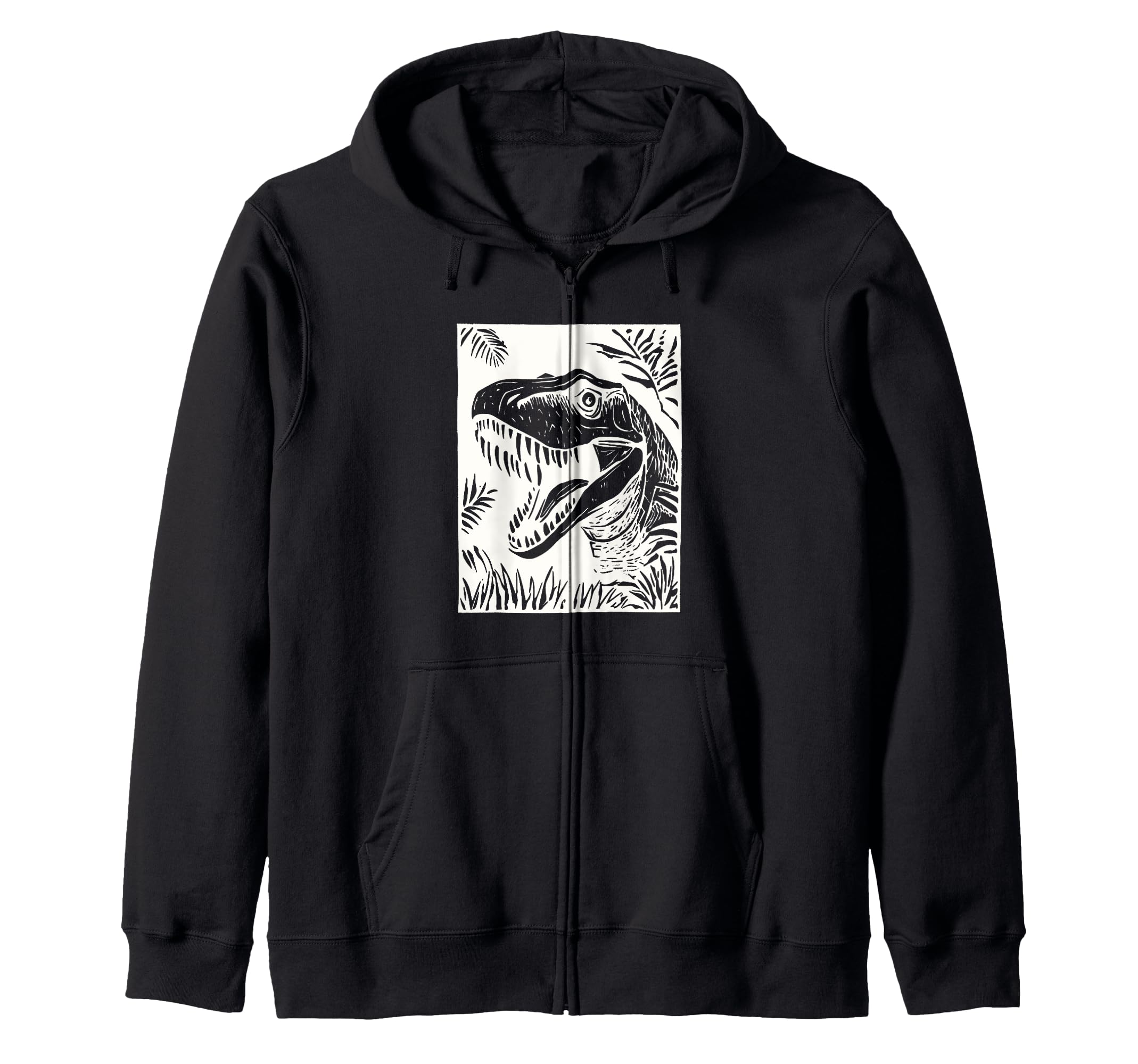 

ископаемый динозавр доисторический динозавр толстовка с капюшоном на молнии чёрный