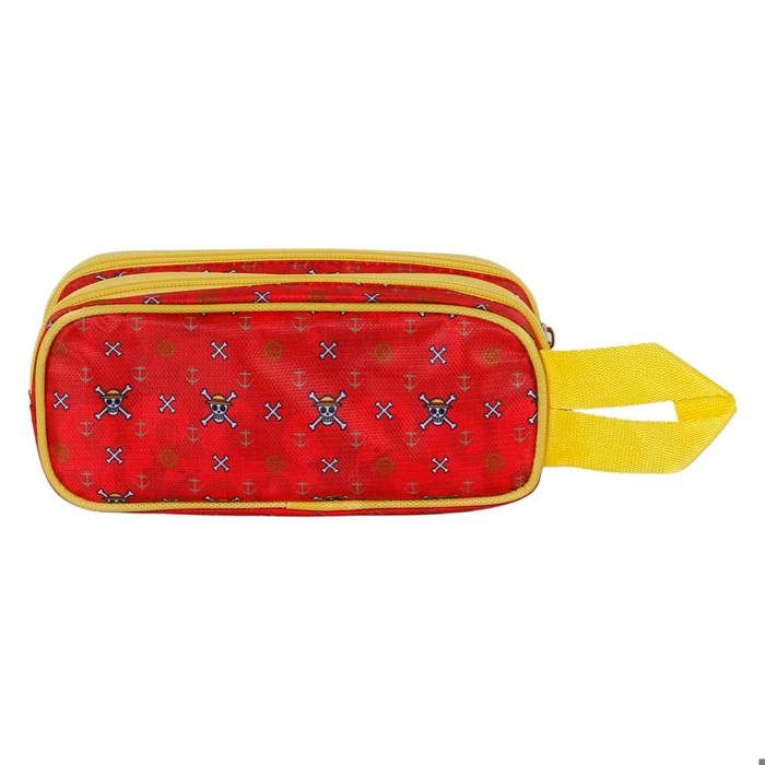 Trousse double 3d - one piece luffy - rouge - taille unique