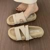 Fashion Women Fur Slippers Casual Sport Slingback Shoes 2025 Trend New Fashion Open Toe Flip Flops Woman Cozy Suede Short Plush Slides
