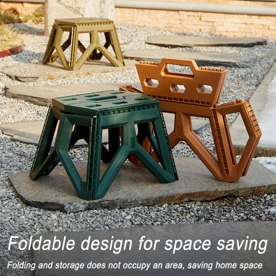Portable Folding Stool Lightweight Heavy Duty Plastic Multi-function Outdoor Camping Backpacking Beach Picnic Fishing Collapsible Chair Seat
