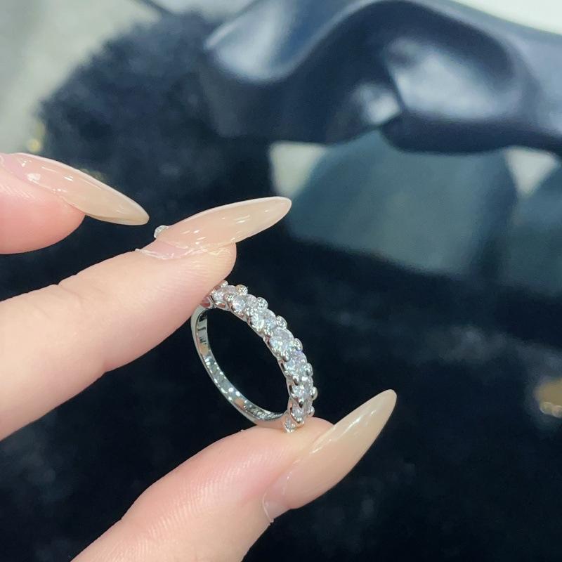 Cold Wind Advanced Opening Inlaid Square Flash Zirconium Ring Women'S Trendy Design Index Finger Ring