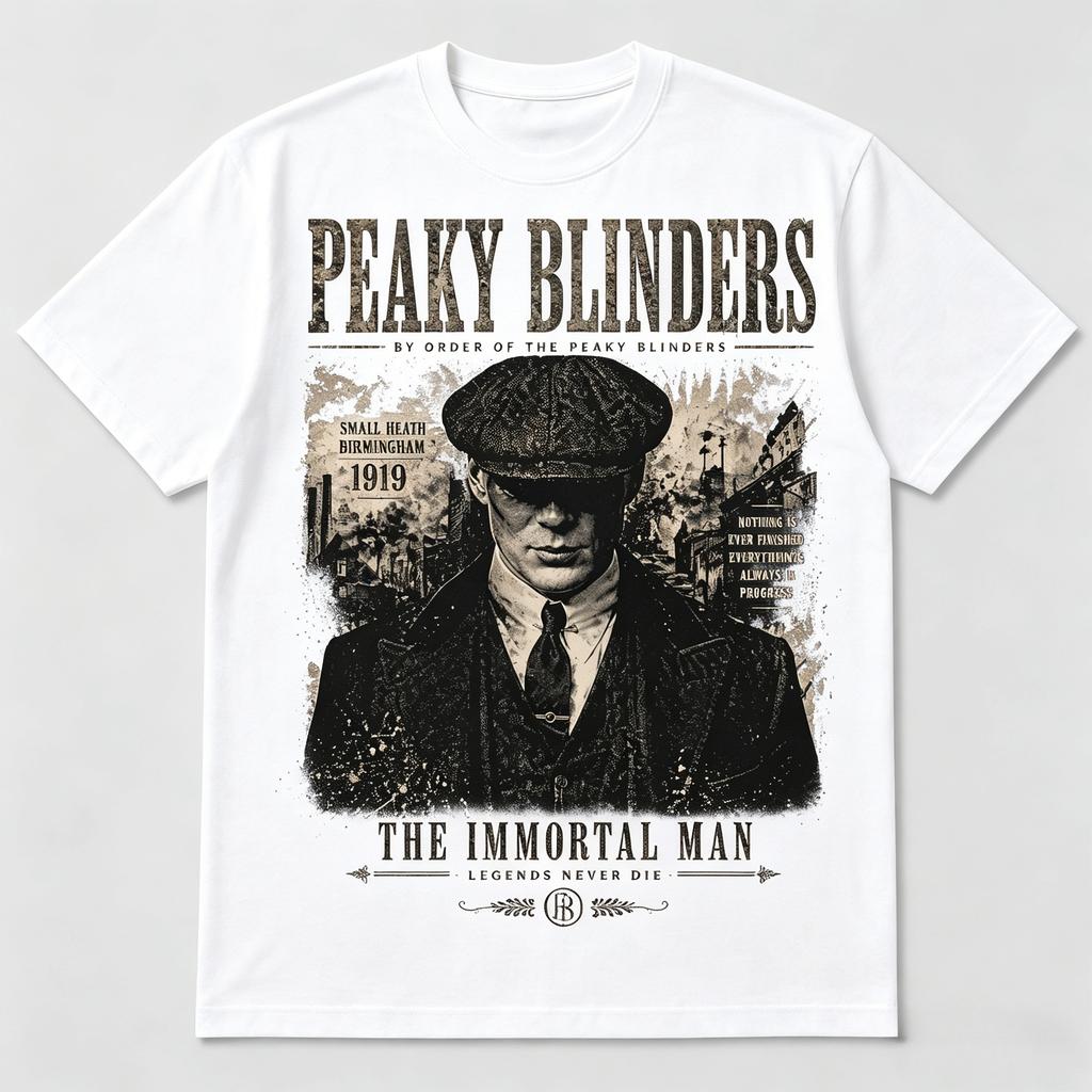 Picket Family Tommy Shelby Maglietta Unisex Donna Estate Cotone Casual Moda Girocollo Manica Corta Street Style Abbigliamento