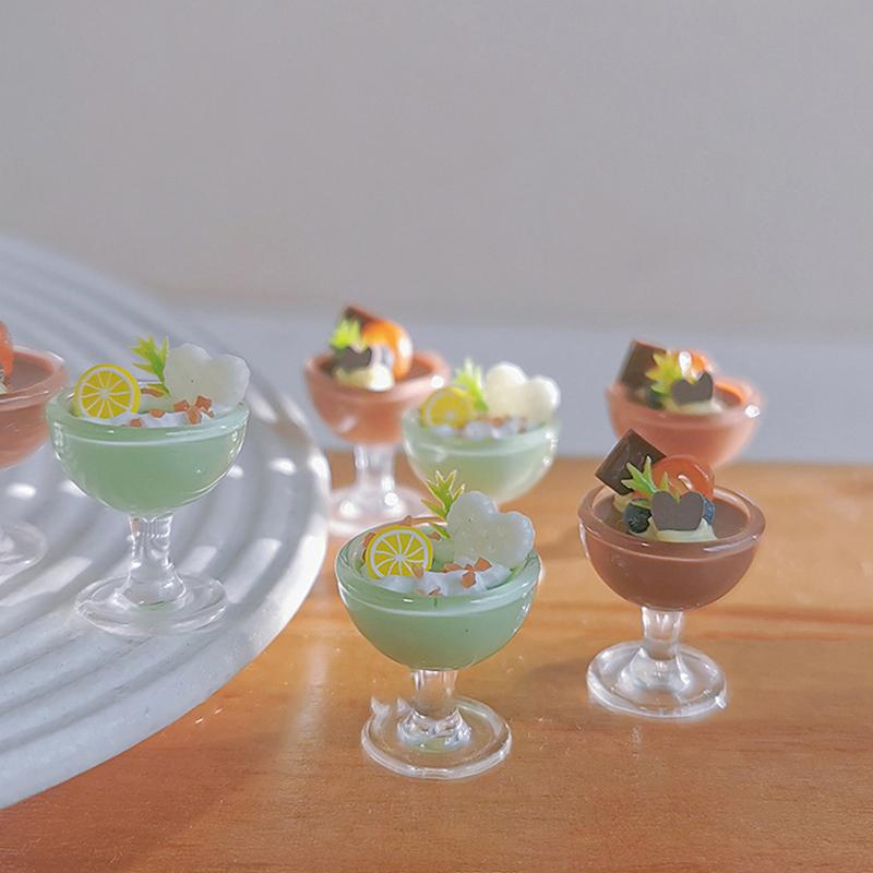 1/12 Dollhouse Simulation Drink Beverage Cup Ornaments Dollhouse Bar Drinks Decoration Dolls House Accessories Pretend Play Toys