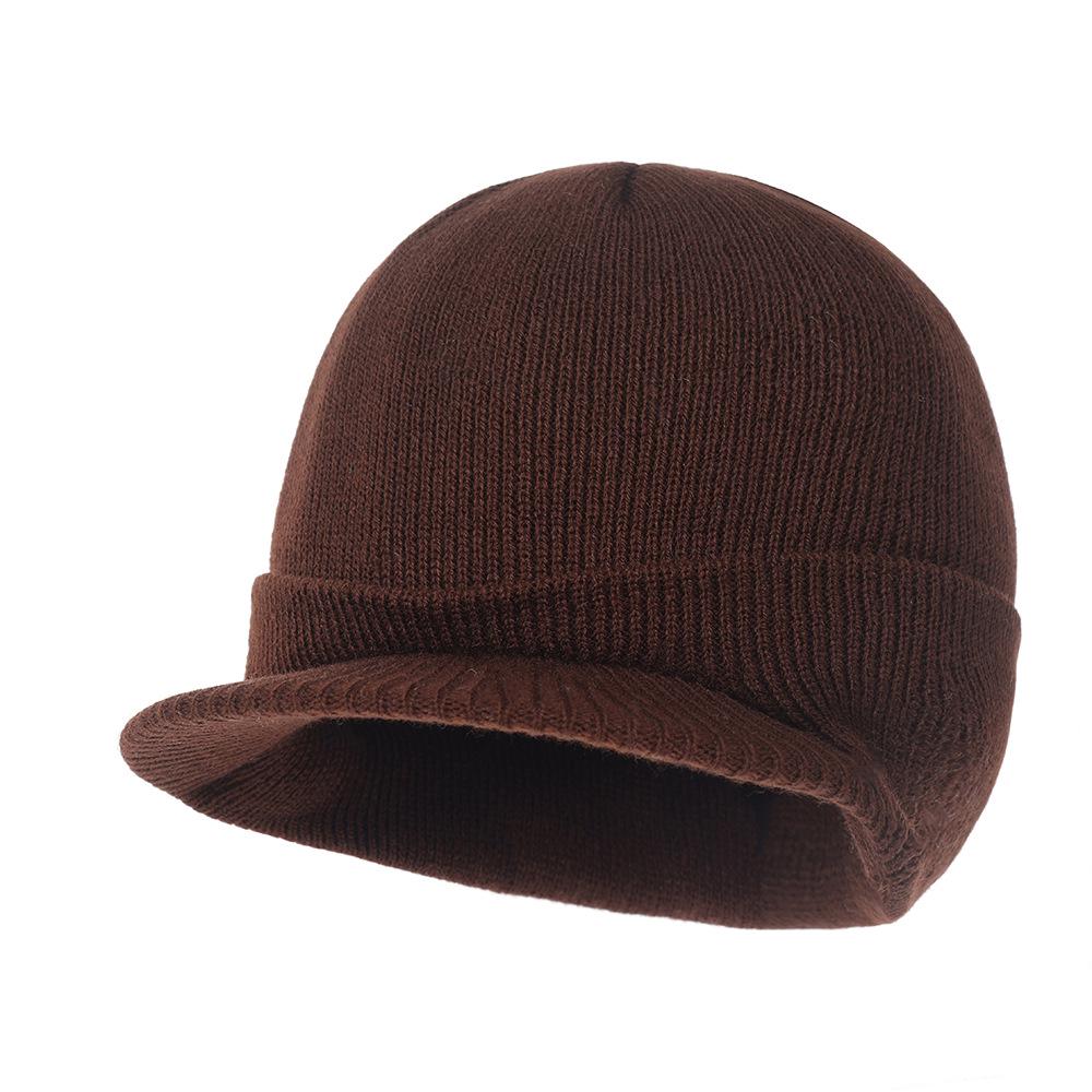 European  American Wool Knit Duckbill Hat - Warm, Wide-Brimmed, Autumn  Winter Versatile Hat кофейный