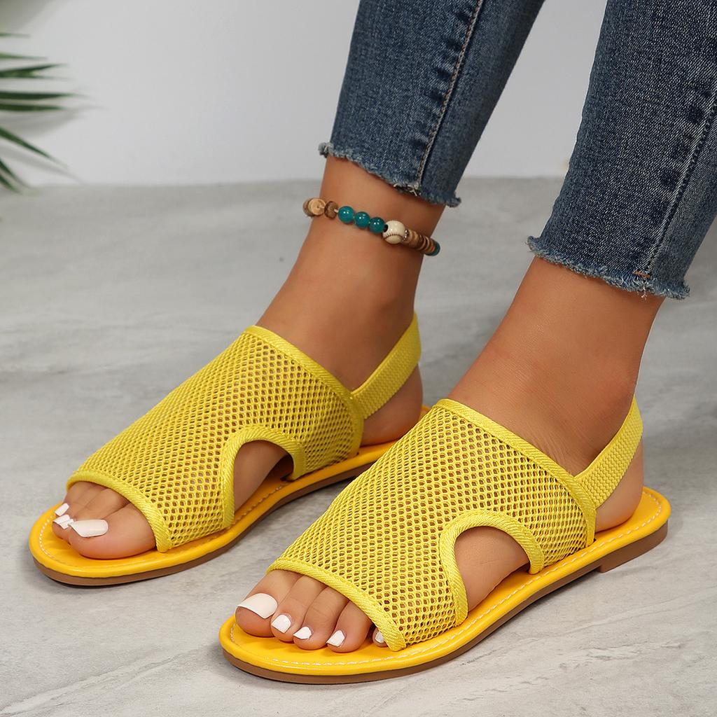 Leisure Flat Breathable Mesh Sandals, Large Size, Beach Sandals, Women's Shoes