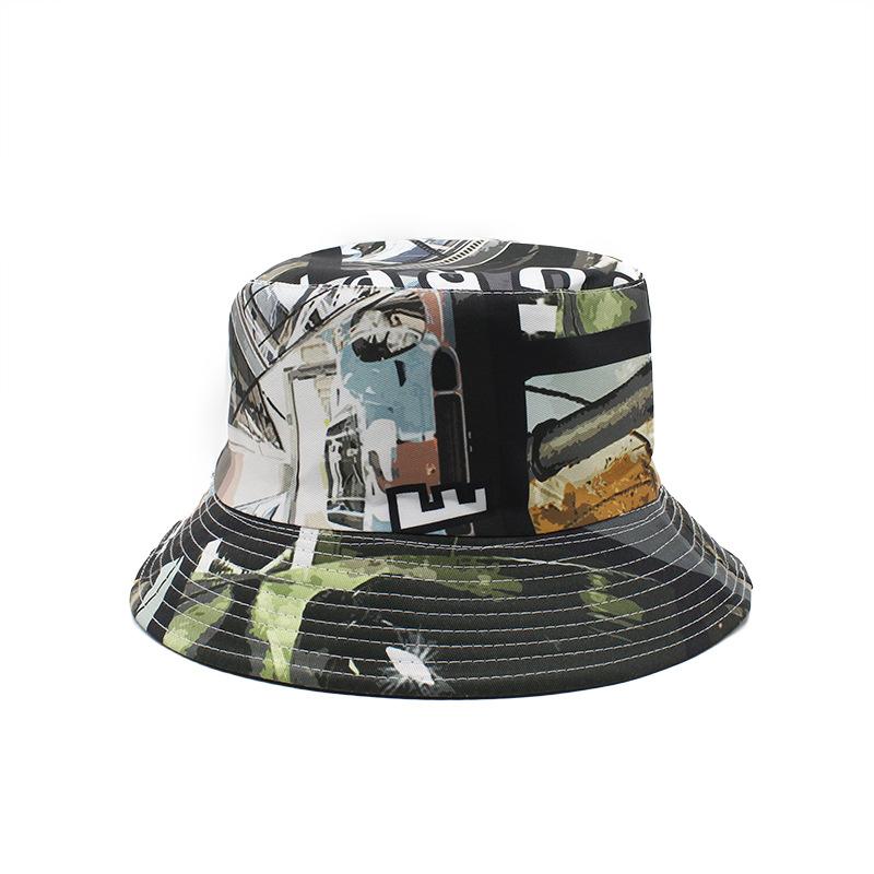 

Double-Sided Cartoon Letter Graffiti Bucket Hat Men And Women Versatile Personality Basin Hat Outdoor Casual Sun Hat One size fits all