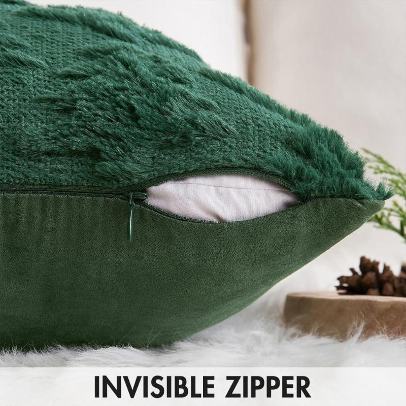 Christmas Celebration Pillow Cover With Invisible Closure Simple Cleaning Sturdy for Living Room Bedroom