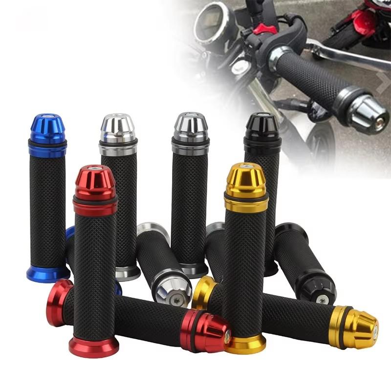 Motorcycle Anti-Slip Grip Set Soft Rubber Handle Sleeve with Aluminum Alloy Throttle Ergonomic Design for Motorbike Accessories