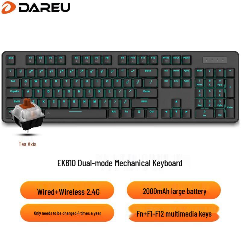 

Dareu EK810 104-Key Dual-Mode Mechanical Keyboard (Brown Switch)