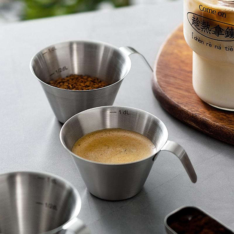 100ml Stainless Steel Measuring Cup  Espresso s Small Coffee Milk Pitcher Jug Barista  Shot  Measure Kitchen Tools