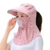 Flower Pattern Women Face Neck Cover Breathable Fisherman Hat Sunscreen  Hat  Summer Outdoor