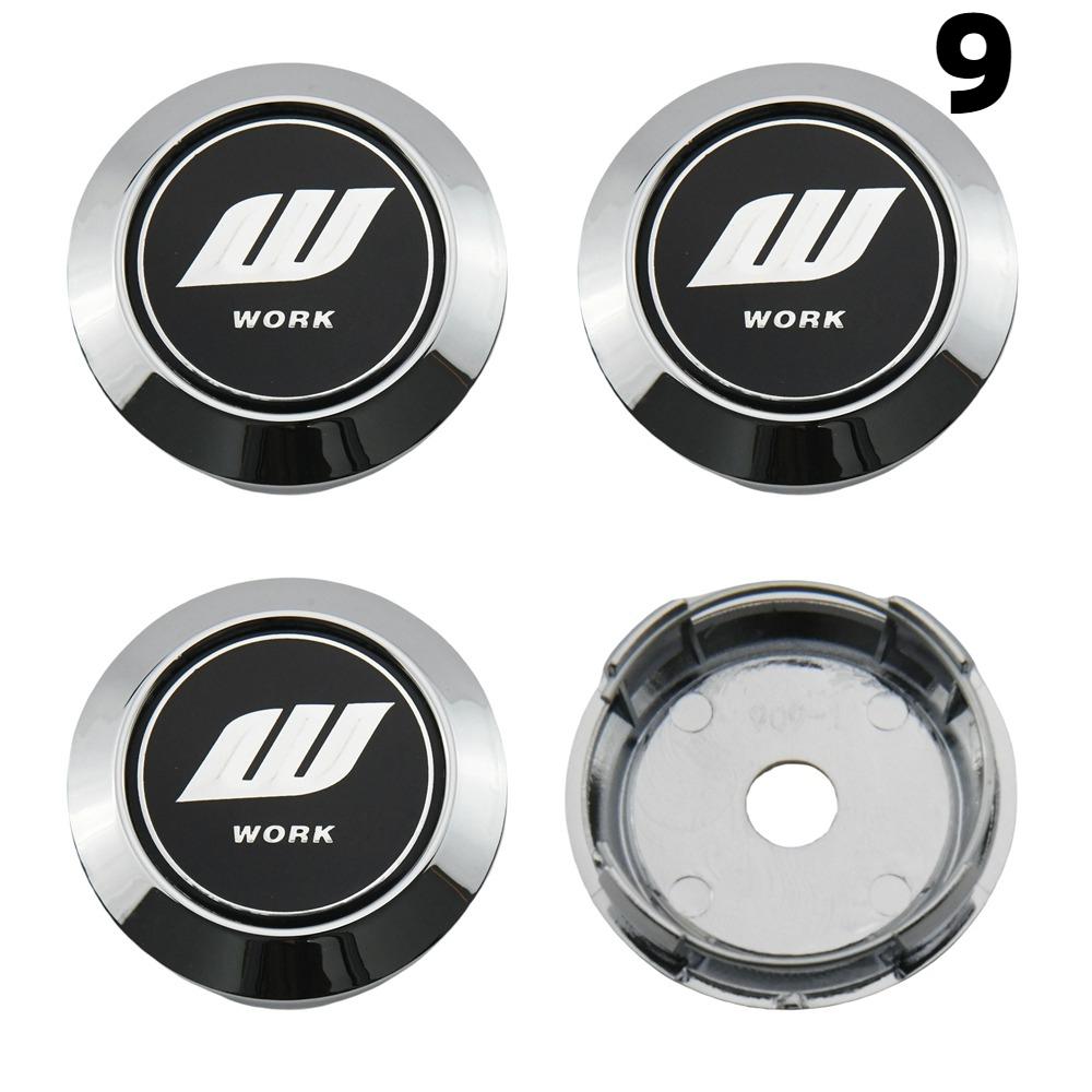 4PCS 64MM OD / 60MM ID Cap For Rims WORK EMOTION EQUIP MEISTER VS Emblem Wheel Center Cap Sport Car Logo Wheel Cover Hub caps