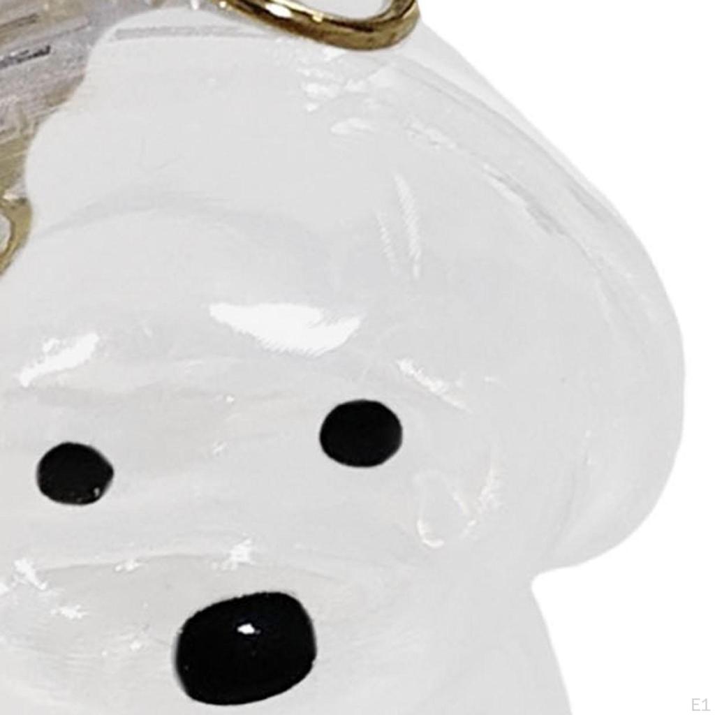 Dog Shape Keychain Bag Charm Creative Compact Souvenir Memorial Keepsake Clear Pet Hair