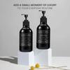 500ML/16.9OZ 2PCS Shampoo Body Wash Dispenser Hand Soap and Dish Soap Dispenser with Pump Soap Bathroom Bottle with 6 Waterproof Labels
