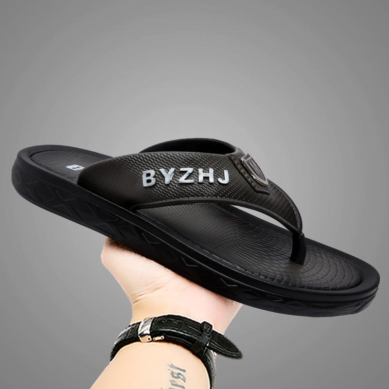 

2025 new flip-flops men s summer fashion outer wear pinch slippers men s home casual non-slip beach shoes 45