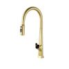 Brass Pull Out Kitchen Sink Faucet Temperature Display Push Switch Hot And Cold Mixer Water Faucet Multifunction Sink Tap