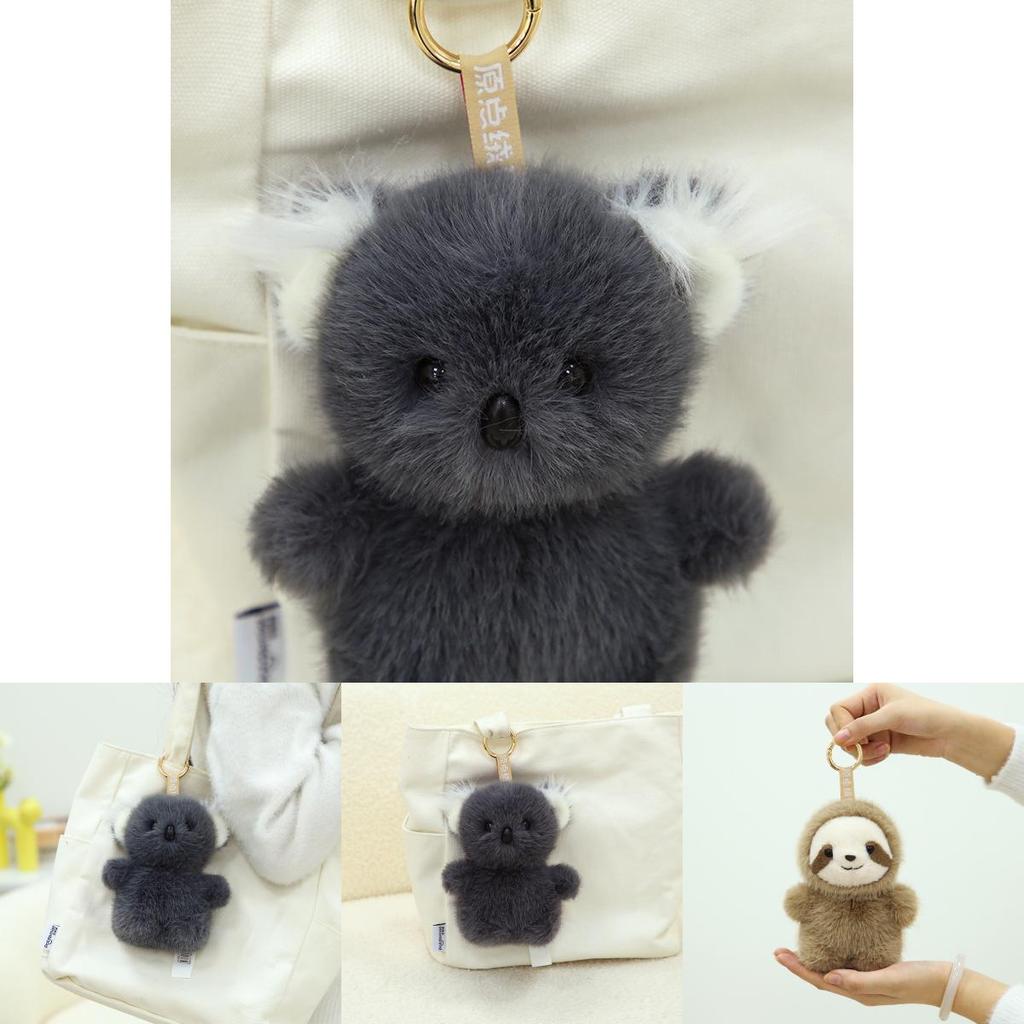 Bezaubernder Plüschtier-Schlüsselanhänger mit niedlichen Koala- und Faultiermotiven. Weicher Griff.