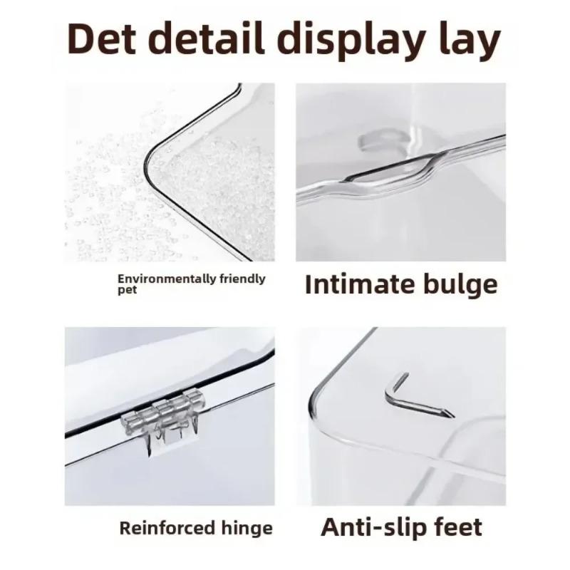 Acrylic Clear Clamshell Storage Organizer Box Multi-Purpose Stationery Essentials For Home Office