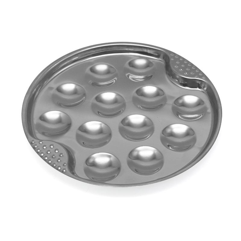 8 Slots Large Oyster Multifunction Plate Stainless Platter French Oyster Mussel Shellfish Seafood Tray Home Restaurant Dish