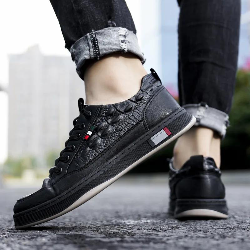 Fashion Men's Casual Shoes High Quality Comfortable Walking Shoes Designer Slip-on Leather Shoes Outdoor Breathable Men Sneakers