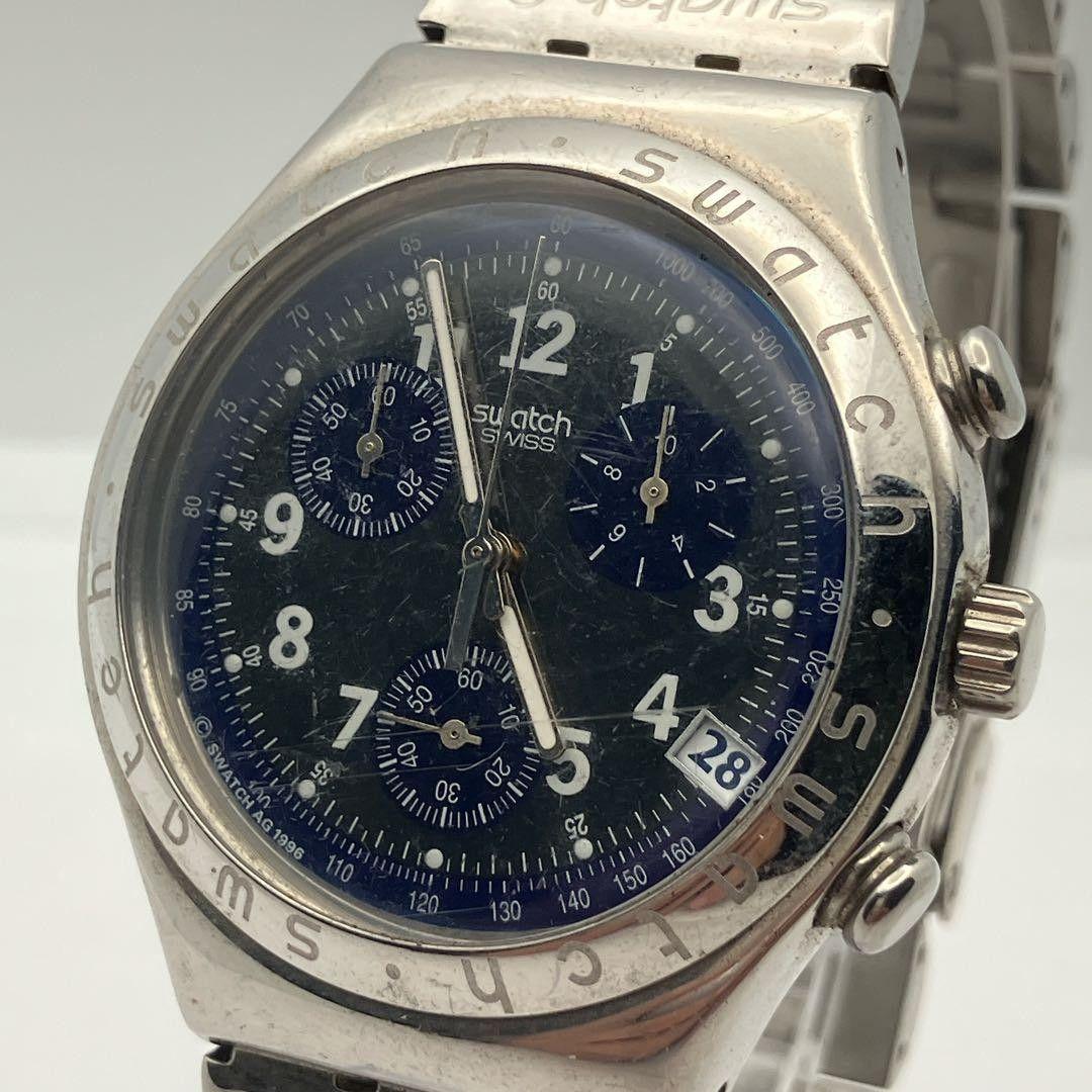 Used Working item Swatch Irony Chronograph Quartz Watch Blue Dial Men s