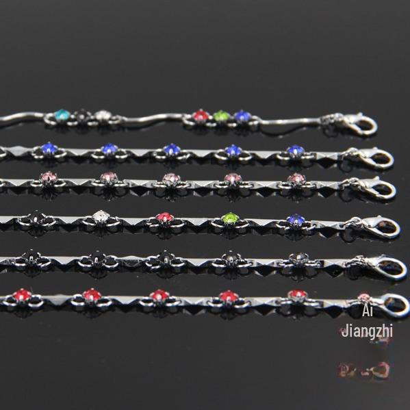 Adjustable Korean Diamond Alloy Silver Bracelet for Women - No Fading, Elegant Design