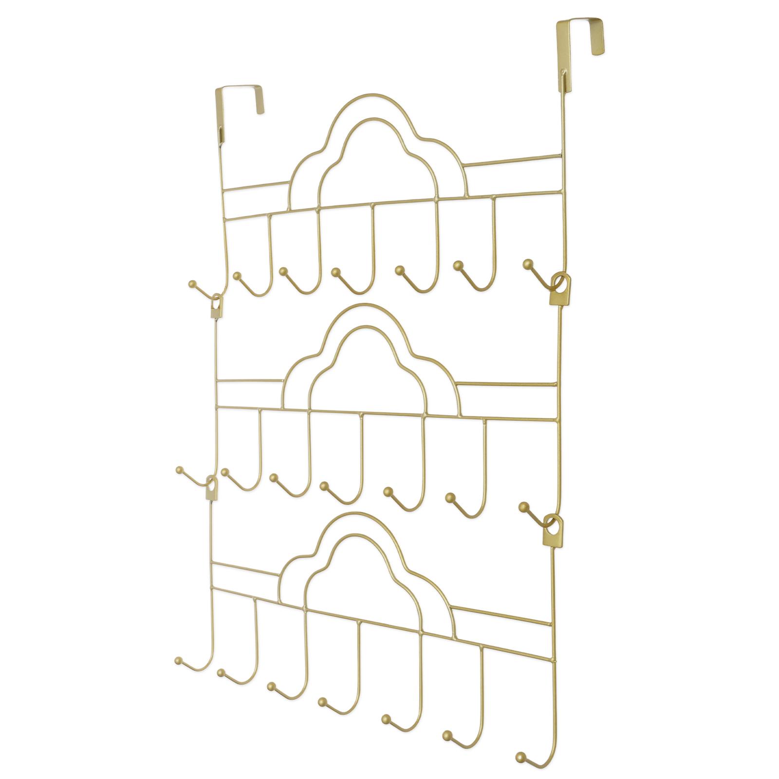 

3 Layer Hooks Over The Door 21 Hook Steel Door Clothes Hat Hanger Organizer Bathroom Towel Kitchen Holder Closet Bedroom Decor золотий