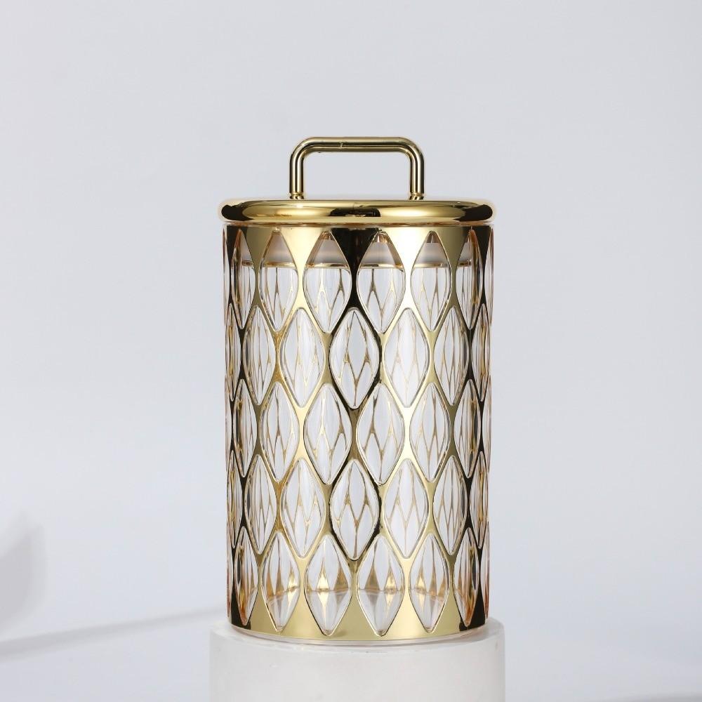 Gold-plated Food Storage Jar Acrylic Airtight Container Decorative Jar Sealed Jar  Home Decor