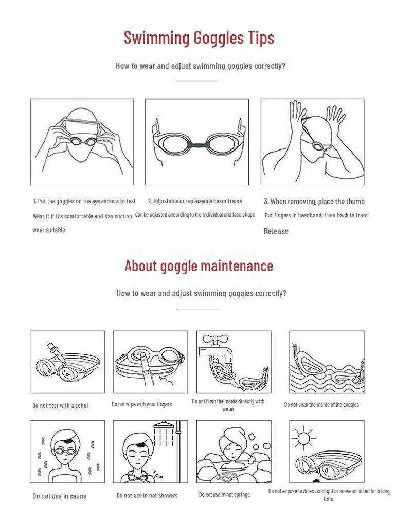 Children's HD Waterproof Anti-Fog Large Frame Swim Goggles