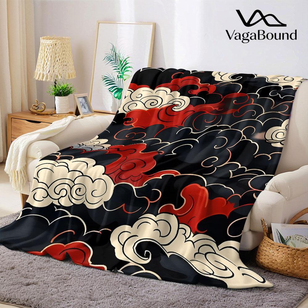 Golven & Wolken Flanellen Deken Warm Zacht Halloween Kerstmis Bank Warm Gezellig Decoratief Decor Cadeau voor Elk Seizoen
