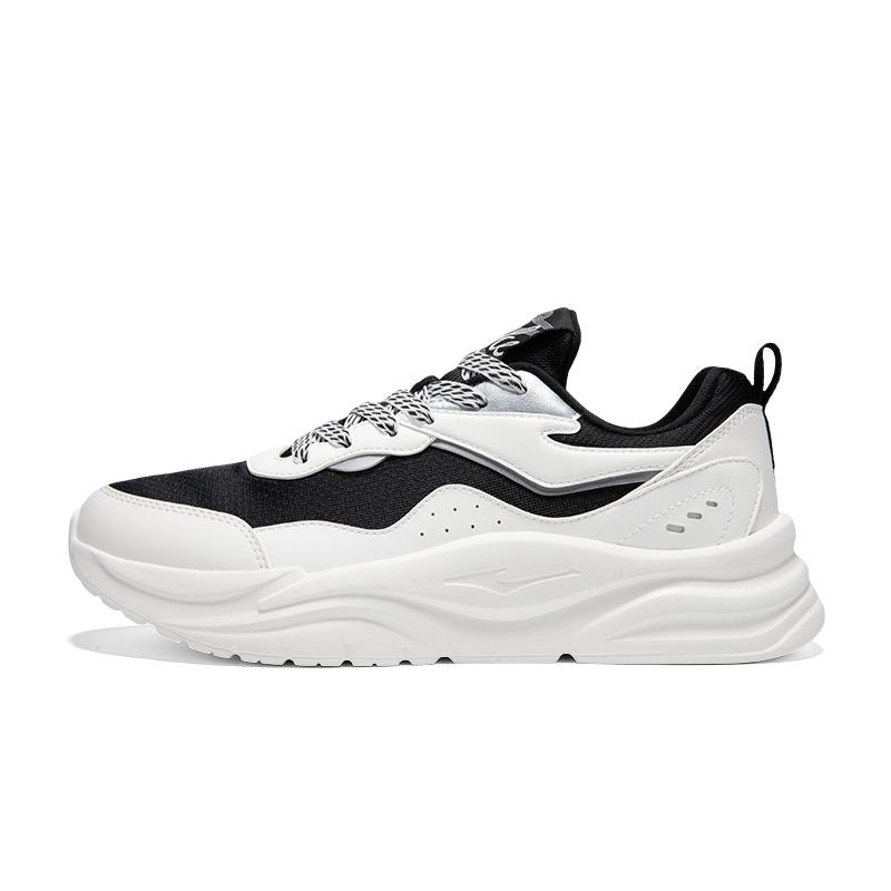 Hongxing Erke Comfortable Versatile Fashion Shock Absorbing Wear Resistant Breathable Low Top Casual Shoes Men Sneakers Black White 51125102540-003