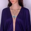 European and American Street Blue Gem Angel Crossed Clavicle Chain Necklace