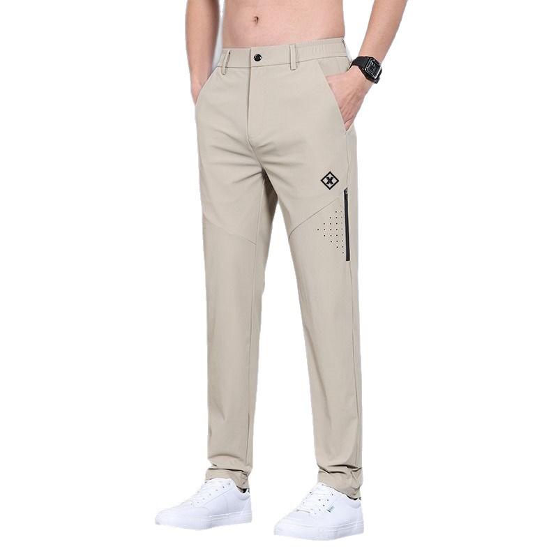 2026 Men's Trendy Summer Ice Silk Drape Casual Trousers: Non-Iron, High Stretch, Loose Straight Fit for Business