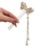 1pc Fashion Classic Chinese Butterfly Pearl Tassel Hair Stick for Women Handmade Metal Hairpin Charm Jewelry Accessories