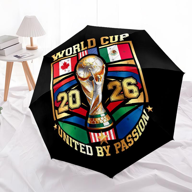

1pc Football team Umbrella Portable Folding Umbrella Iron Frame Hole Bone Structure Outdoor Home Umbrella разноцветный