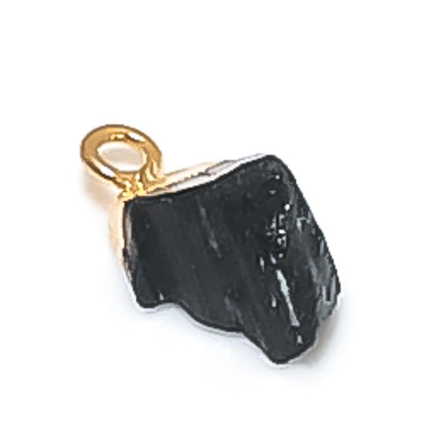 

Шерл (Черный турмалин) Необработанный драгоценный камень Серебряный кулон 925 пробы 0,59