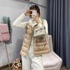 Winter Seamless Embossed Puffer Gilets Women Ultra Light Stand Collar Short Vest White Duck Down Soft Waistcoat