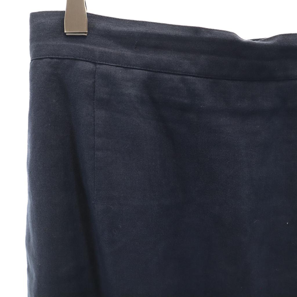 FENDI Made in Italy Linen Mimole length Tight Skirt 42 Navy Women Used