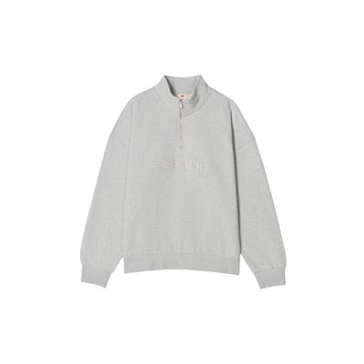 Levis Relaxé Simple Mature Mode Confortable Décontracté Polyvalent Lâche Col Montant Sweat à Capuche Sweatshirt Unisexe 005HS-0004