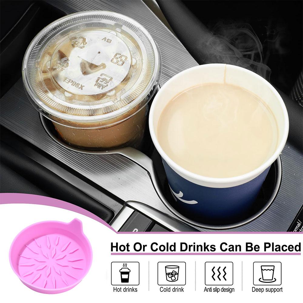 2/4pcs Snowflake Car Cup Holder Coaster Silicone Cup Holder Insert Non-Slip Cup Holder Car AccessoriesInterior Silent Cup Pad