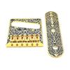 Vintage Carved Pattern Guitar Roller 6-Saddle Bridge and 3-Way Switch Control Plate Set for 6 String Electric Guitars