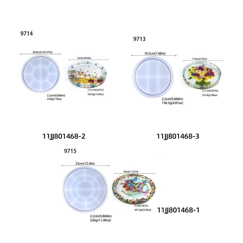Lagerung Tablett Silikon Form DIY Runde Tablett Form Kristall Epoxidharz Formen Gips Beton Zement Handwerk Gussform