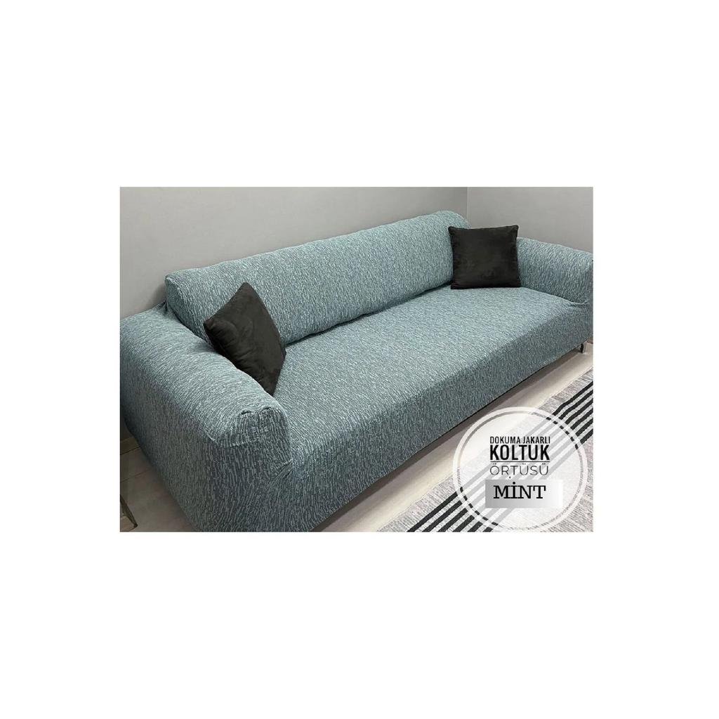 Jacquard 3-seater Sofa Cover, Sofa Bed Sofa Cover 1 Piece Stone Gray