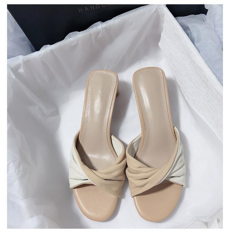 2025 New Great Easy To Wear Gentle Outer Wear Bow Color Matching Casual Versatile Korean Version Cool Slippers Women's Summer