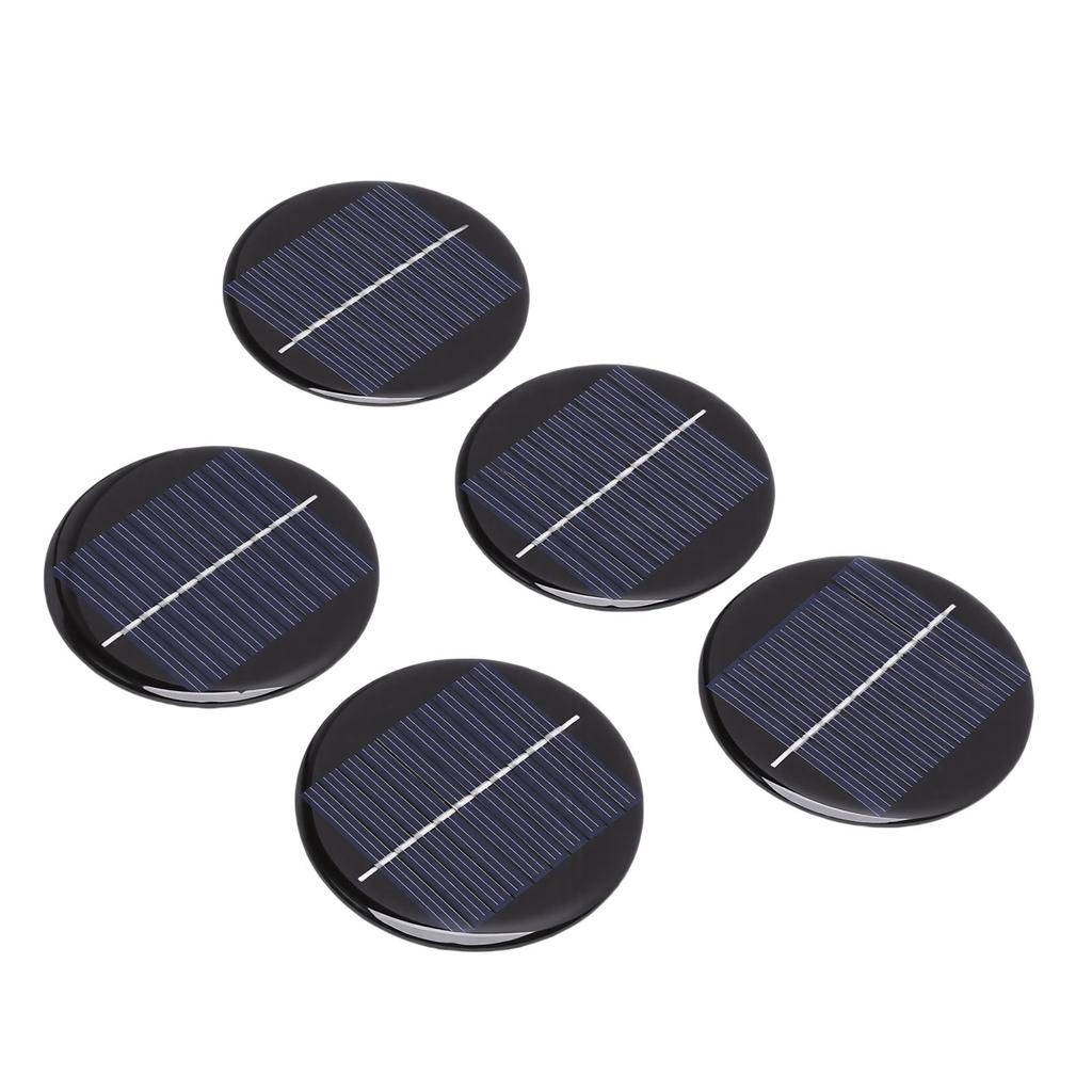 5pcs Round Solar Panels 0.28W Round Monocrystalline Silicon Solar Cell Panels for Small Electronic Devices
