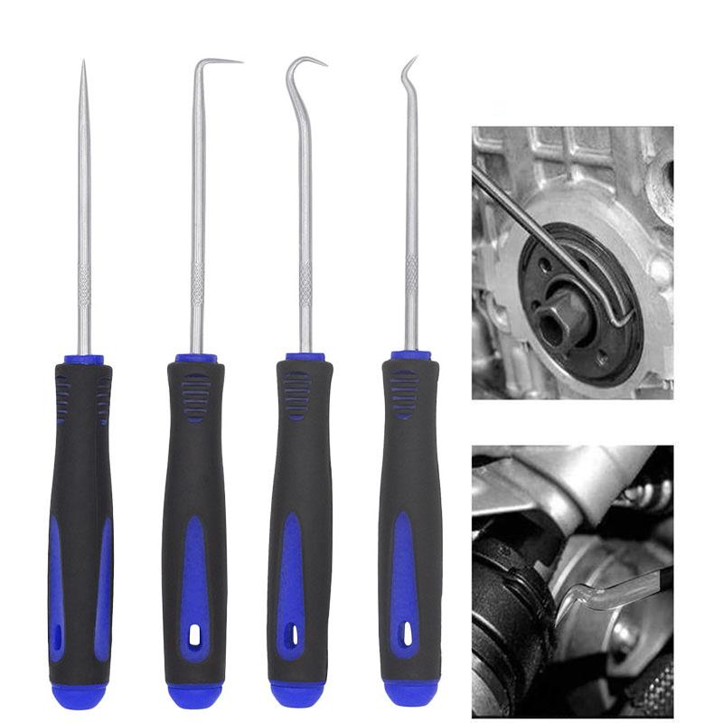 

4Pcs Car Oil Seal Screwdrivers Set Car Auto Oil Seal O-Ring Seal Gasket Pick Puller Remover Pick Hooks Tools Car Repair Tools синий
