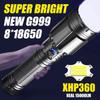 15000LM XHP360 Hochleistungs-LED-Taschenlampe Leistungsstarke Taschenlampe Wiederaufladbar Super Große Reichweite Outdoor Notfall Camping Laterne