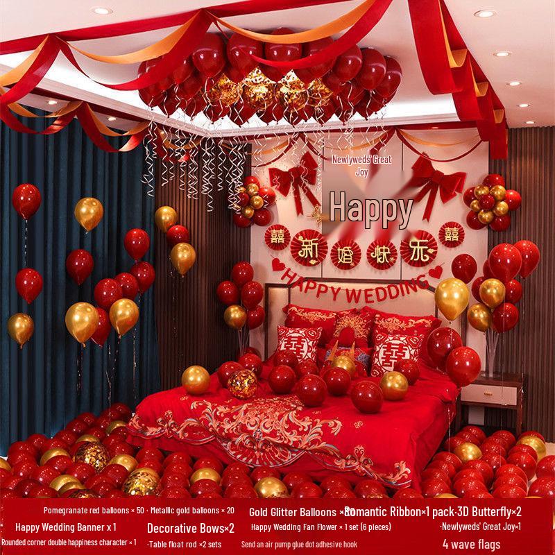 Complete Wedding Room Decoration Balloon Set - Bride & Groom Sections