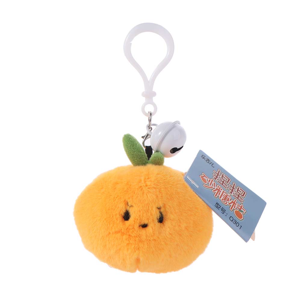Bag Hanging Tangerine Keychain Squeeze Stuffed Dolls Orange Key Chain Soft Fluffy Tangerine Car Key Ring Creative Gift